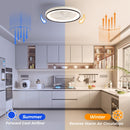 RGB Dimmable LED Bladeless Ceiling Fan With Remote Control, Flush Mount - White by Unique Piece Furniture