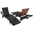K&K 80'' Patio Wicker Chaise Lounge Chairs Set of 2 by HouseOfZazla