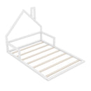Elegant Floor Bed With House Shaped Headboard by Unique Piece Furniture