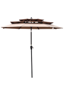 9Ft 3-Tiers Outdoor Patio Umbrella with Crank and tilt and Wind Vents for Garden Deck Backyard Pool Shade Outside Deck Swimming Pool