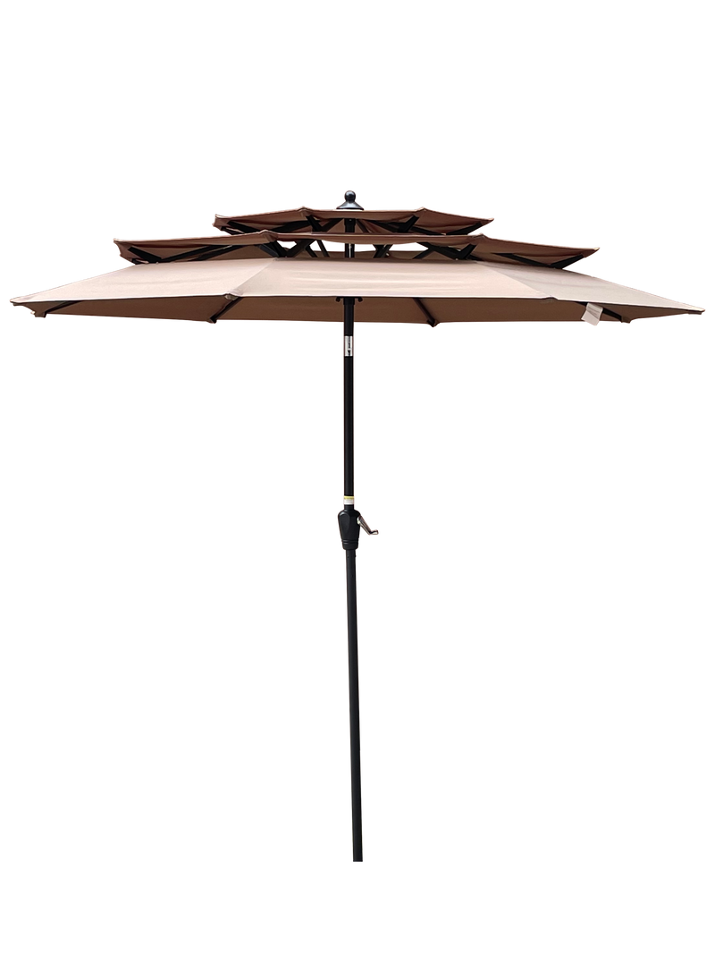9Ft 3-Tiers Outdoor Patio Umbrella with Crank and tilt and Wind Vents for Garden Deck Backyard Pool Shade Outside Deck Swimming Pool