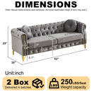 82-Inch Velvet Chesterfield Sofa