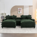 Sectional Sofa Upholstered Sofa With Two Removable Ottoman, Two USB Ports, Two Cup Holders And Large Storage Box For Living Room by HouseOfZazla