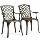 Outdoor Aluminum Dining Set of 2 Patio Bistro Chairs by LJGDeals
