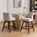 Counter Height Swivel Barstools, 26'' H Seat Height Upholstered Bar Stools (Set of 2), Fabric by HouseOfZazla