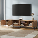 78" TV Stand For TVs Up To 85" With Closed Storage, Living Room Entertainment Center - Natural Wood by HouseOfZazla