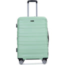 3 Piece Luggage Sets PC Lightweight & Durable Expandable Suitcase with Two Hooks, Double Spinner Wheels, TSA Lock, (21/25/29) Light Green