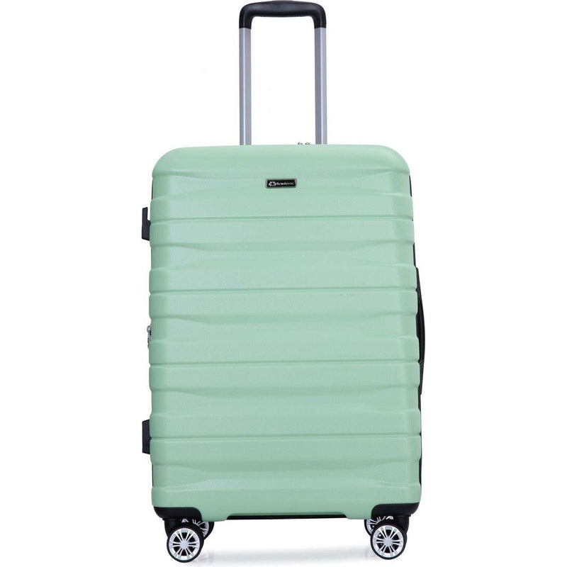 3 Piece Luggage Sets PC Lightweight & Durable Expandable Suitcase with Two Hooks, Double Spinner Wheels, TSA Lock, (21/25/29) Light Green