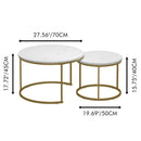 Nesting Coffee Table Set of 2 with Marble Pattern Tops