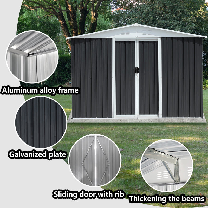 8x6 Feet Apex Roof Dark Storage Shed, photo 4 of 6