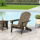 Zenithia Outdoor Foldable Adirondack Chair With 2 Cup Holders