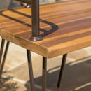 Outdoor Bench With Powder Coated Iron Frame - Teak by HouseOfZazla