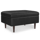 Shay - Large Square Coffee Table Storage Ottoman Mid-Century Style by HouseOfZazla