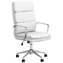 Molly - Upholstered Adjustable High Back Office Chair With Base - White by HouseOfZazla