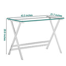 Transparent Glass Computer Desk With Rounded Edges, Tempered Glass Laptop Table - Clear by Unique Piece Furniture