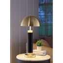 Leoch - Dome Shade Pillar Table Lamp Set With Dome - Black by HouseOfZazla