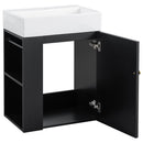 20 Inch Bathroom Vanity with Ceramic Sink, Diamond Pattern Door Design