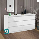 6 Drawer Double Dresser for Bedroom Living Room Hallway,white