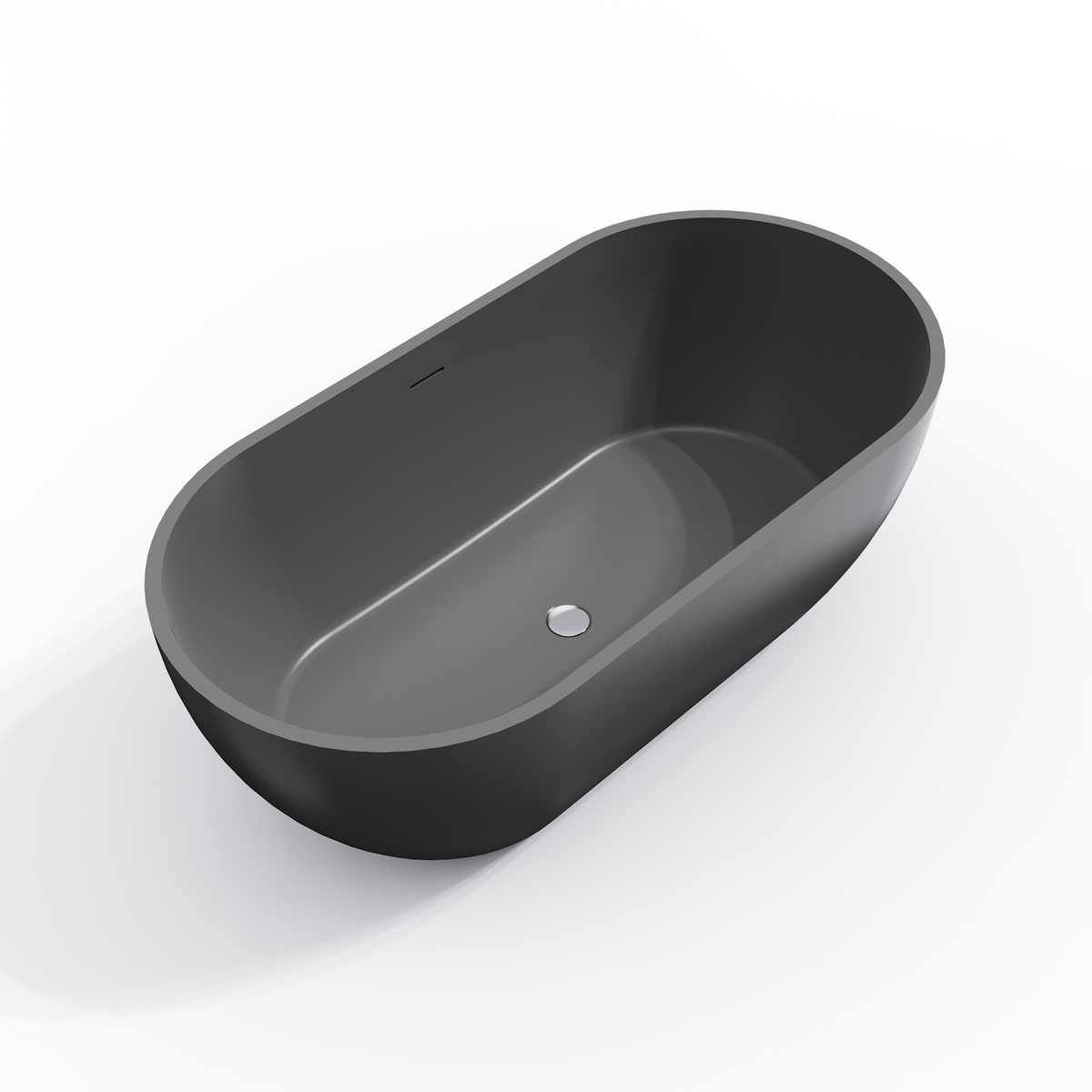 59 Inch Solid Surface Oval Freestanding Bathtub, photo 8 of 10