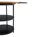 Diameter - Modern Splicing Circular Dining Table Double Layer Storage - Wood / Black by HouseOfZazla