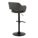 Margarite - Contemporary Adjustable Barstool With Swivel With Rounded T Footrest (Set of 2) by HouseOfZazla