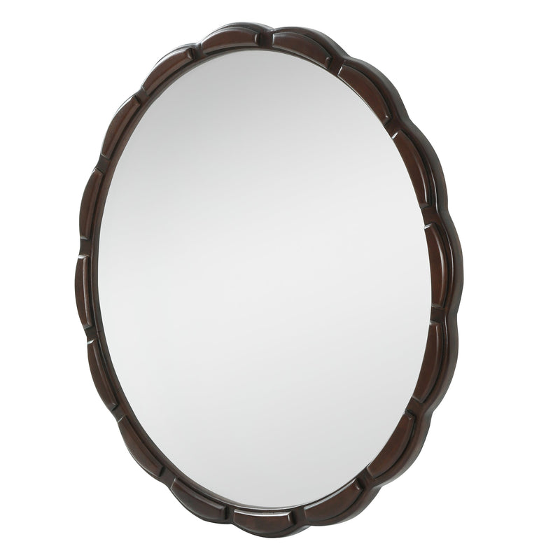 Round Wood Wall Mirror - 31.5", photo 4 of 9