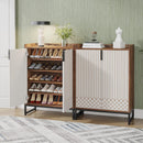 5 Tier Shoe Cabinet With Doors, Compact Entryway Storage Organizer by HouseOfZazla