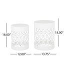 Outdoor Metal S/2 End Table
