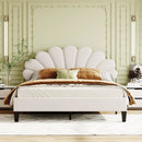 Upholstered Platform Bed With Flower Pattern Headboard by HouseOfZazla