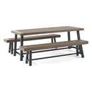 Outdoor Acacia Wood 3 Piece Picnic Dining Set