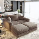 Deep Seat Convertible Sofa With Soft Pillows And Ottomans by HouseOfZazla