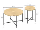 Radial - Pattern Coffee And End Table Set Waterproof Cover, Distressed Cylindrical Design (Set of 2) by HouseOfZazla