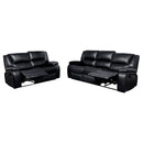 Camila 2-piece Upholstered Reclining Sofa Set Black