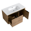 36 Inch Wall Mounted Bathroom Vanity With Gel Sink