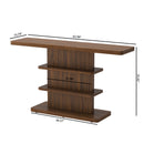 63" Vintage Narrow Console Table with 2 Tier Open Storage Shelves
