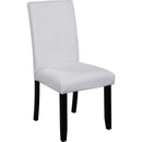 5-Piece Round Dining Table set, 43-Inch Modern Dining Table and 4 Upholstered Chairs for Dining Room, Kitchen Room, Living Room, Easy Assembly