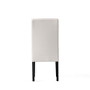 Carter 5 Tuft Dining Chair With Button Tufted Backrest And Espresso Legs - Ivory by HouseOfZazla