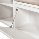 Entryway Storage Bench With Cushion, Drawers & Open Shelves by HouseOfZazla