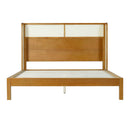 Premium Rubber Wood Platform Queen Bed Frame with Headboard by HouseOfZazla