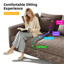 Deep Seat Convertible Sofa With Soft Pillows And Ottomans