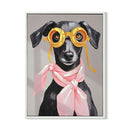 Vacation Day Puppy Wall Decor, Graphic Art Print On Wrapped Canvas - Pink / Black by HouseOfZazla
