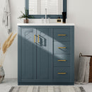 Bathroom Vanity With Sink, Storage Cabinet, Freestanding Set With 3 Drawers & Soft Closing Doors by Unique Piece Furniture