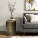 Corbin - Hammered Metal Side Table by HouseOfZazla