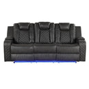 Benz - Power Reclining Sofa With LED Lighting by HouseOfZazla
