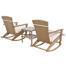 Adjustable Outdoor Wicker Double Rocking Chair with Coffee Table, Suitable for Backyard, Garden, Poolside.