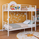 Bunk Bed, Convertible To 2 Separate Twin Size Beds With Full Length Guardrail & Ladder, No Box Spring Needed - White by HouseOfZazla