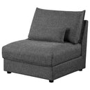 Wakefield - Upholstered Armless Slipper Chair - Black by HouseOfZazla