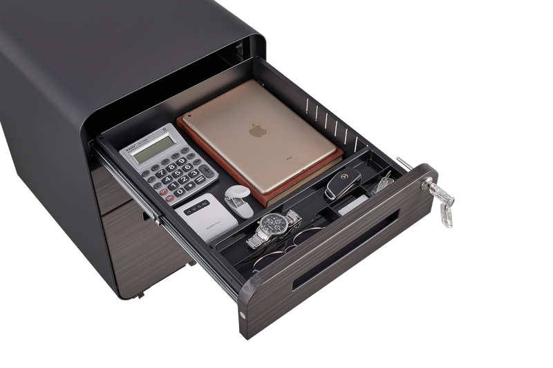 3 Drawer Mobile File Cabinet Under Desk Office,Simple Style Versatile Storage Cabinet for Legal/Letter/A4 Files, 5 Wheel Design Anti-Tilting Cold Rolled Steel Waterproof Moisture-Proof Black