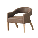 Upholstered Open Back Armchair With Weathered Rubberwood Legs by HouseOfZazla