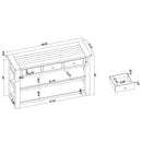 48" Solid Pine Wood Top Console Table, Modern Entryway Sofa Side Table with 3 Storage Drawers and 2 Shelves. Easy to Assemble (Blue)